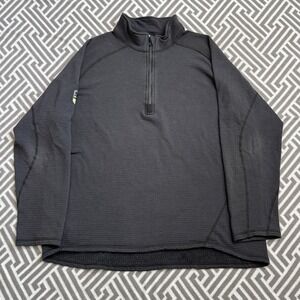 Dragonwear FR 1/4 Zip Pullover 2XL Black Flame Resistant Thermal Long Sleeve